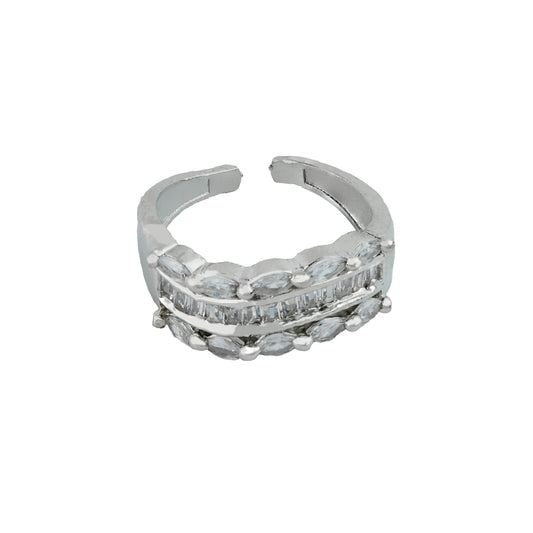 Western Style American Diamond Adjustable Ring for Women & girls.