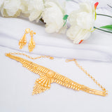 Gold Plated Necklace Bridal jewelry set with Earring for Women & girls. One gram Gold forming Bridal & wedding Jewellery set