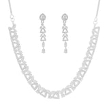 American diamond Necklace Pendant chain jewelry set for women with pair of Earrings.