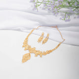 Gold Plated Necklace Bridal jewelry set with Earring for Women & girls. One gram Gold forming wedding Jewellery set