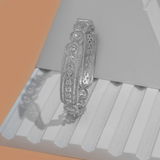 Rhodium PlatedAmerican Diamond Bangle kada type for women