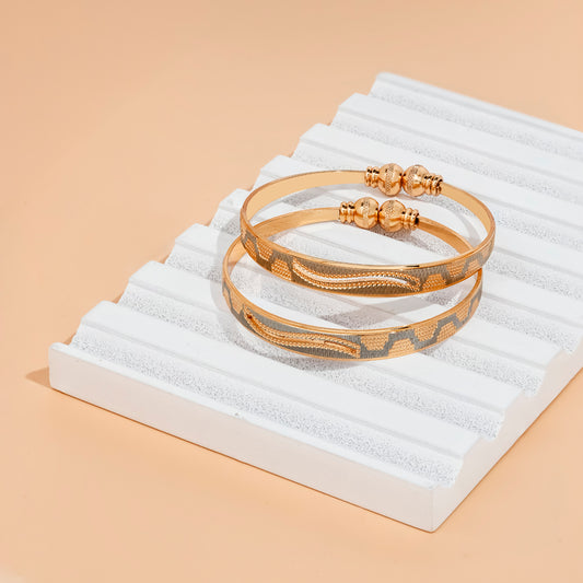 Gold plated Adjustable bangles Kada set for women