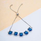 Rhodium Plated American Diamond western stylish multicolor Bracelet set for women