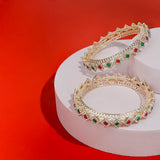 Gold plated fancy Kundan Pearl Designer Bangles set for women