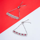 Rhodium Plated American Diamond western style Combo Bracelet for women