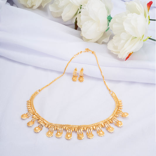Gold Plated Necklace Bridal jewelry set with Earring for Women & girls. One gram Gold forming Bridal & wedding Jewellery set