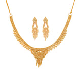 Gold Plated Necklace Jewellery set with Earring for Women & girls. One gram Gold forming Bridal & wedding Jewellery set