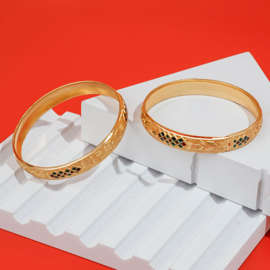 Gold plated Designer bangles set for women