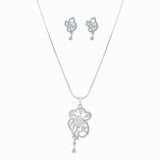 American diamond Necklace Pendant chain jewelry set with pair of Earrings.