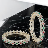 Gold plated fancy Kundan Pearl Designer Bangles set for women