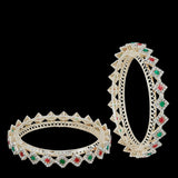 Gold plated fancy Kundan Pearl Designer Bangles set for women