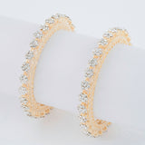 Gold plated Kundan Pearls Designer bangles set for women