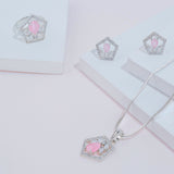 American diamond Necklace Pendant chain jewelry set with pair of Earrings.