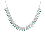 Rhodium Plated American Diamond Wedding Necklace Jewelry set with Earrings for women. (Copy)