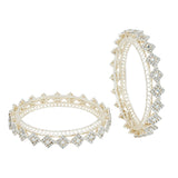 Trending off white Kundan Pearl Designer Bangles set for women