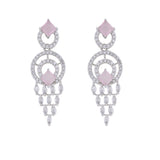Rhodium Plated American Diamond /AD Wedding Necklace Jewelry set with matching Earrings for women. Gift for women & Girls