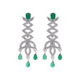 Rhodium Plated American Diamond Wedding Necklace Jewelry set with Earrings for women. (Copy)