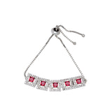 Rhodium Plated American Diamond western style Cuff Bracelet for women