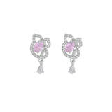 American diamond Trending Look Necklace Pendant chain jewelry set with pair of Earrings.