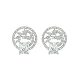 Rhodium Coated American Diamond Earrings for Women & girls.
