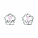 American diamond Necklace Pendant chain jewelry set with pair of Earrings.