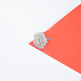 Western Style American Diamond Rhodium plated Adjustable Free Size Ring for Women