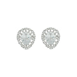 Rhodium Coated American Diamond CZ Earrings for Women & girls.