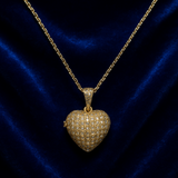 Heart of Grace - Gold Plated Crystal Locket Pendant with Chain
