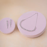 American diamond Necklace Pendant chain jewelry set for women with pair of Earrings.