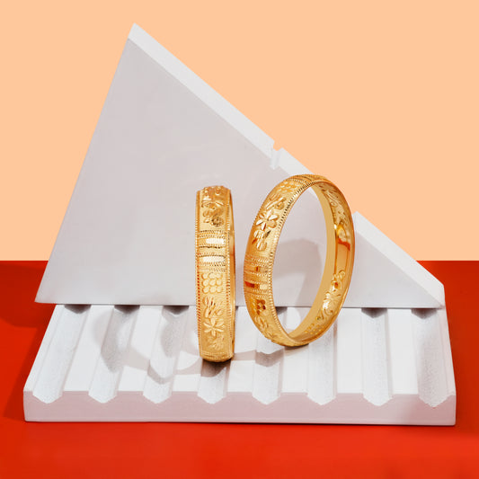 Gold plated Designer bangles Kada set for women