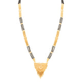 Double chain Gold Plated Mangal-sutra with Black beads Jewelry set for women