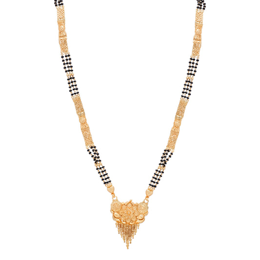 Double chain Traditional Gold Plated Mangal-sutra Jewelry set for women