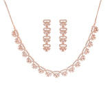 Rose Gold American diamond Necklace jewelry set with Earrings.