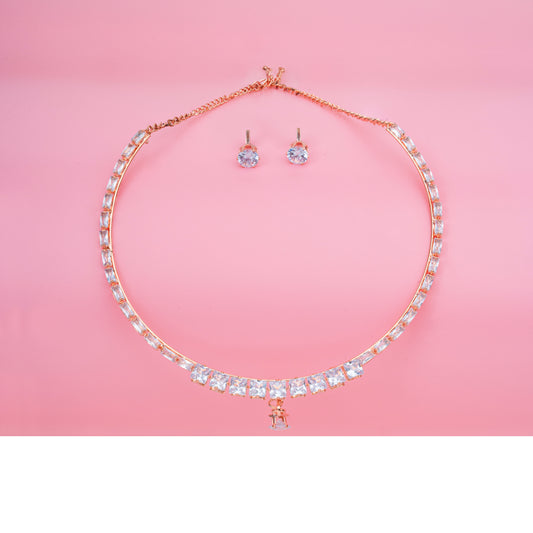 Gold plated Necklace chowker set with Earrings for women