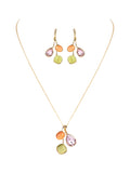 Western Stylish Trending Anti Tarnish Pendant Chain set with crystal Earrings