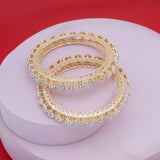 Gold plated Kundan Pearls Designer bangles set for women