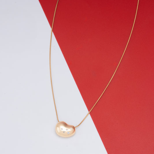 Trending western style Gold-Tone Heart shaped Pendant chain set for women & girls