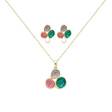 Western Stylish Trending Pendant Chain set with Earrings