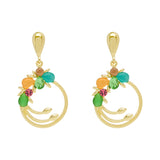 Anti tarnish western style multicolor gold plated Earrings for Women & girls.