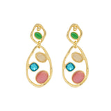 Anti tarnish western style multicolor gold plated Earrings for Women