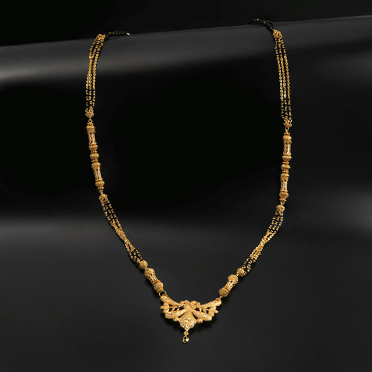 Long size double chain Gold plated Mangal-sutra Pendant Set for women