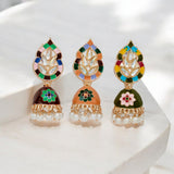 Antique Trending Kundan & Pearl Jhumki Danglers drop Earring for Girls & Women
