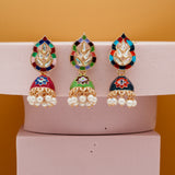 Antique Trending Kundan & Pearl Jhumki Danglers Earring for Girls & Women