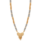 Double chain Gold Plated Mangal-sutra with Black beads set for women