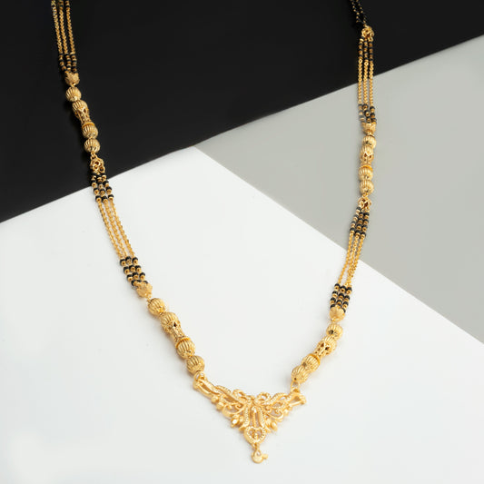 Double chain Gold Plated Mangal-sutra Chain Set for women