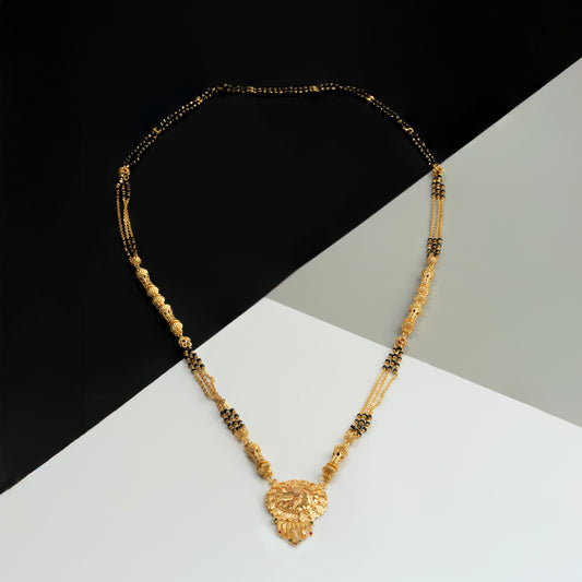 Double chain Gold Plated Mangal-sutra set for women