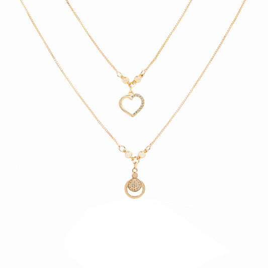 Western Stylish heart shaped combo Pendant chain Set for Girls & Women