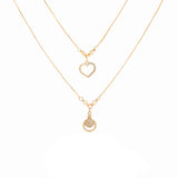 Western Stylish heart shaped combo Pendant chain Set for Girls & Women
