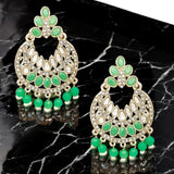 Multicolor Trending Kundan & Pearl Jhumke Earrings Jewelry Set for Girls & Women