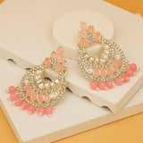 Multicolor Trending Kundan & Pearl Jhumke Earrings Jewelry Set for Girls & Women